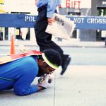 man crawling on nyc street